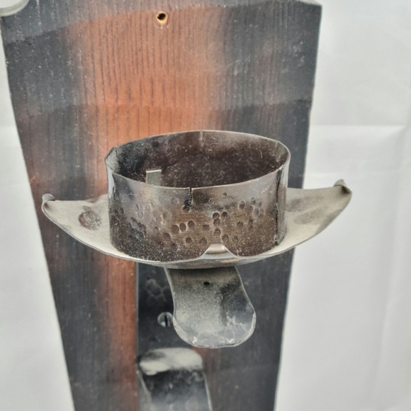 Rustic handmade wall sconce candleholders - Picture 3 of 4